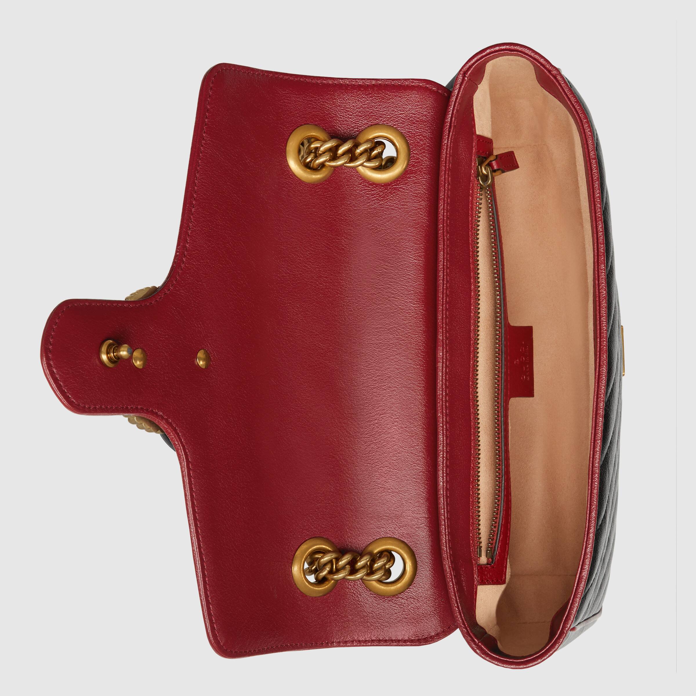 Gucci GG Marmont Matelassé Mini Bag Black Cerise