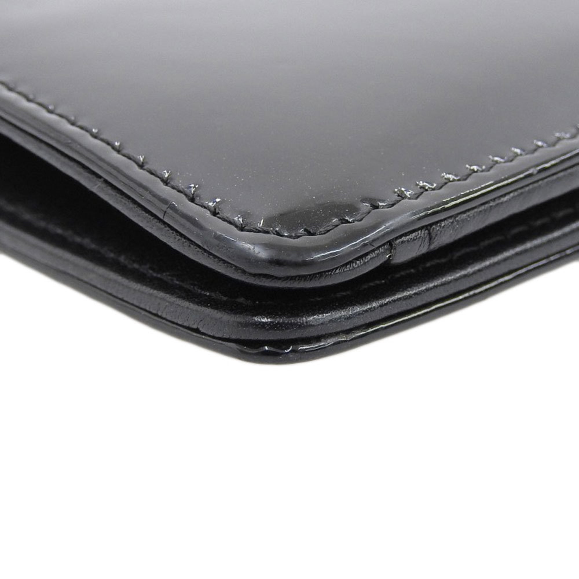 Chanel Black Patent leather Camellia wallet accessories