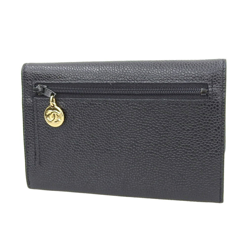 Chanel Black Leather  wallet accessories