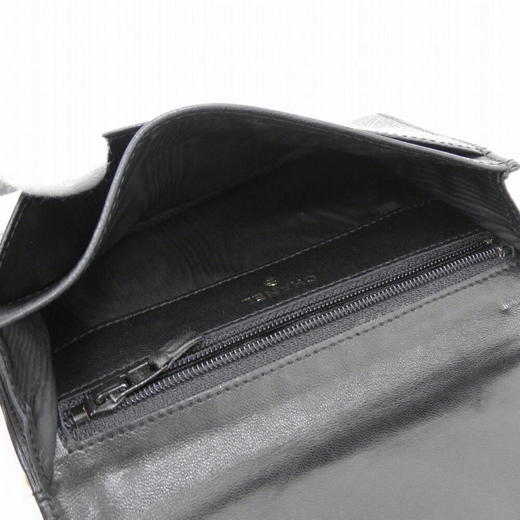 Chanel Black Leather  wallet accessories