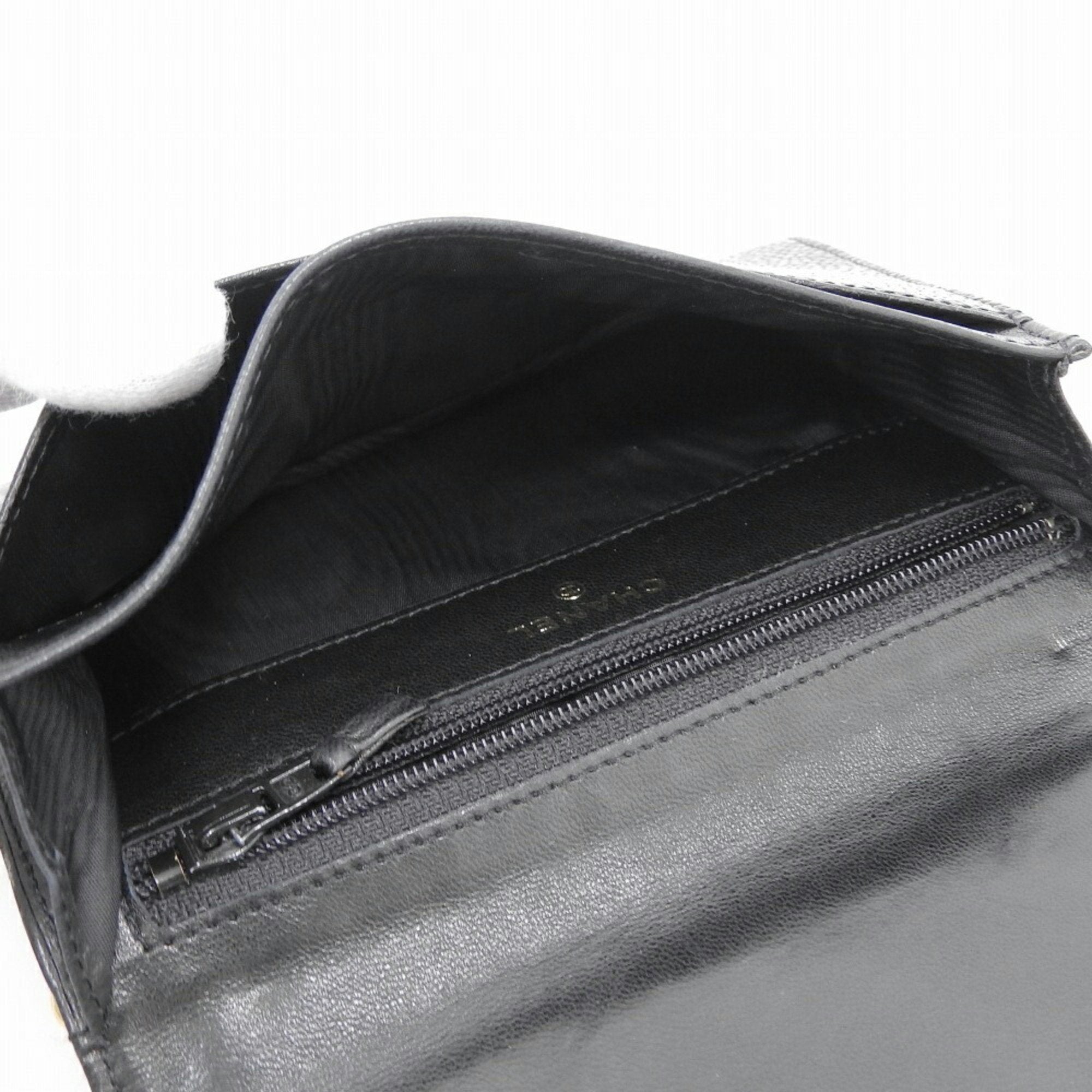 Chanel Black Leather  wallet accessories