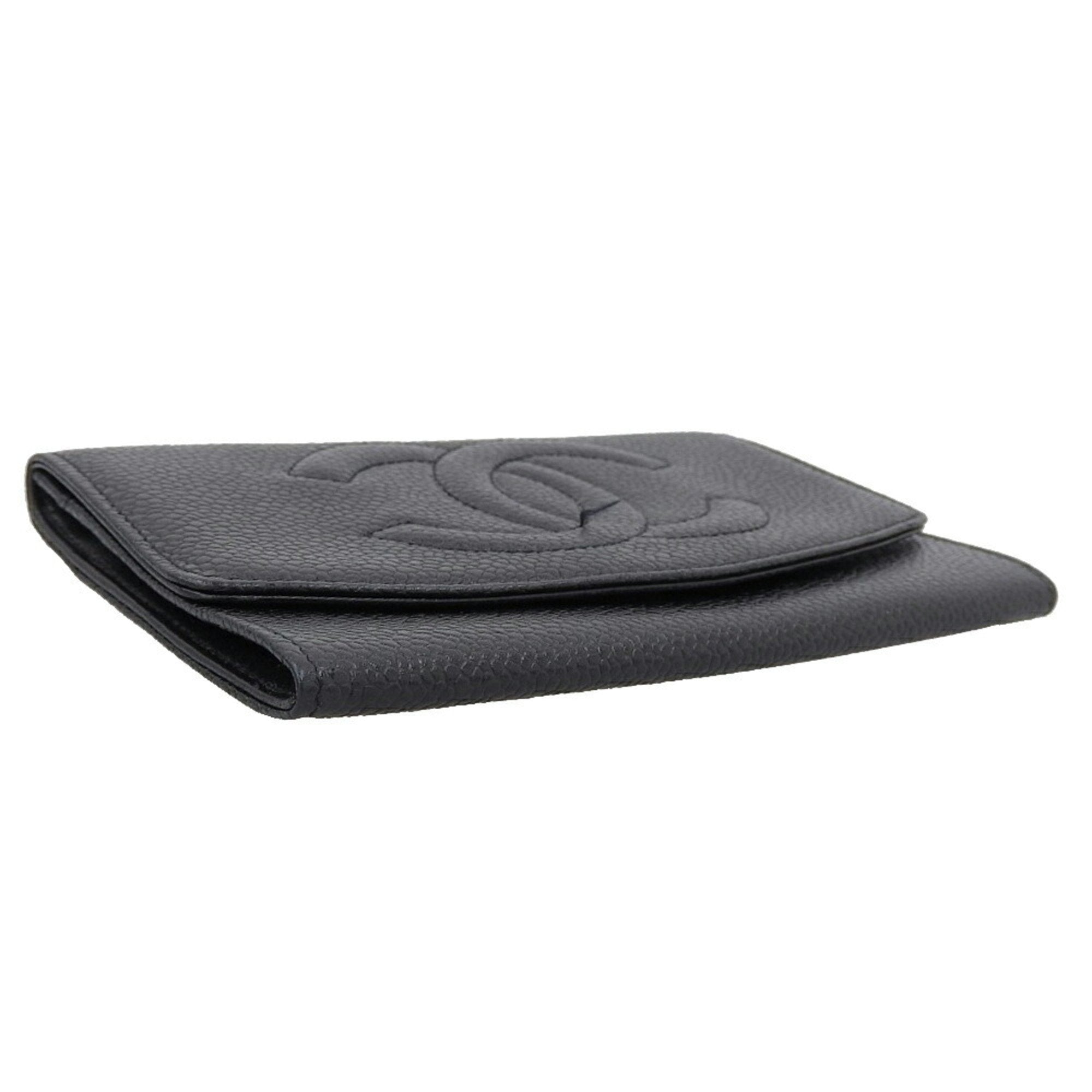 Chanel Black Leather  wallet accessories