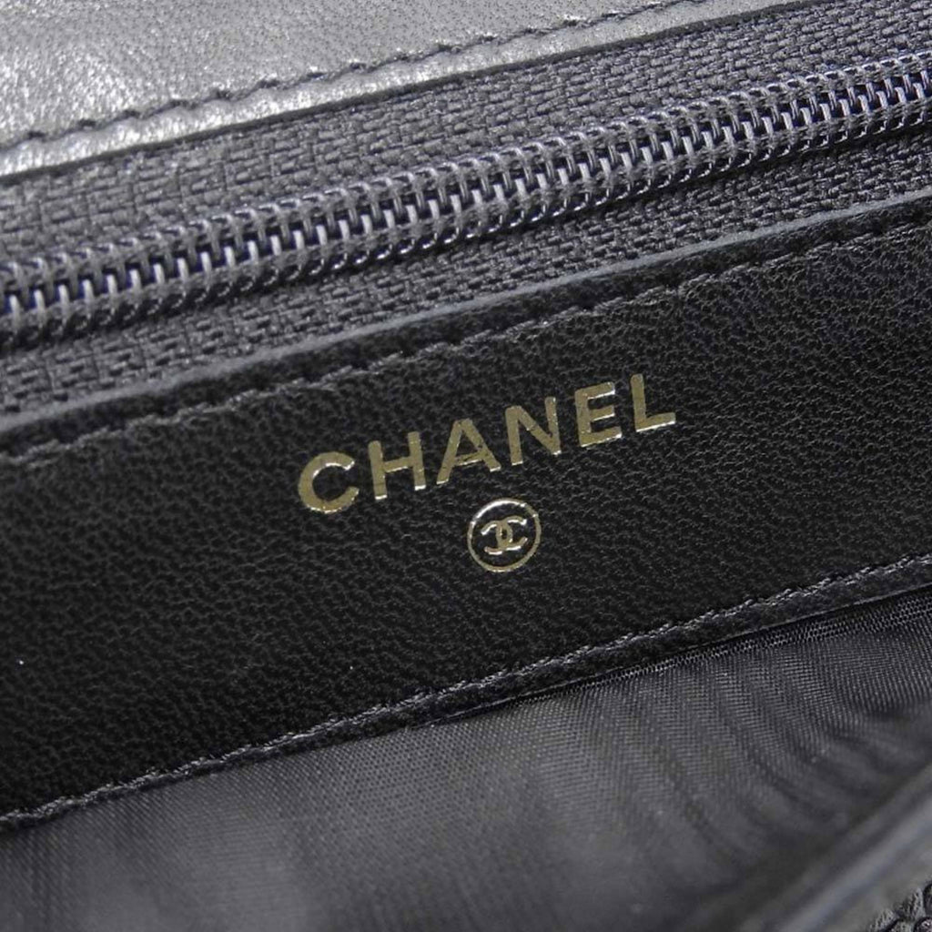 Chanel Black Leather  wallet accessories