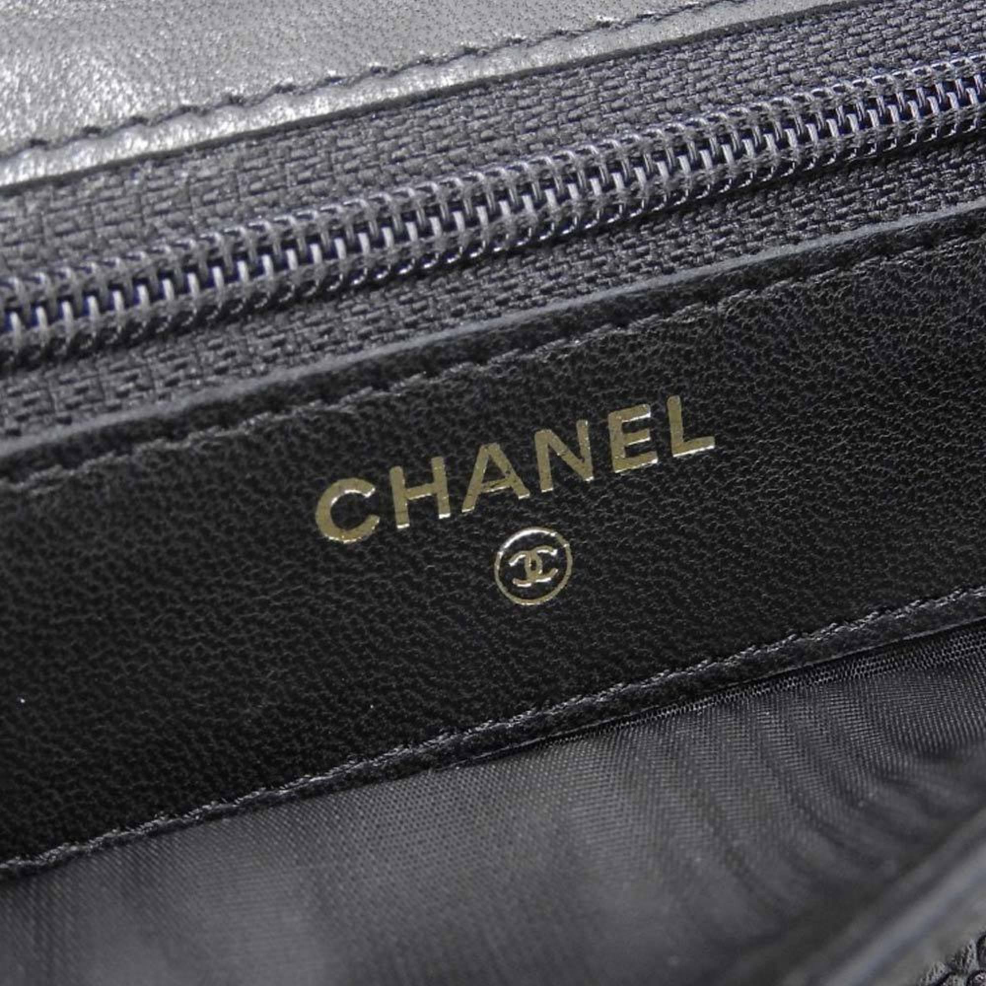 Chanel Black Leather  wallet accessories