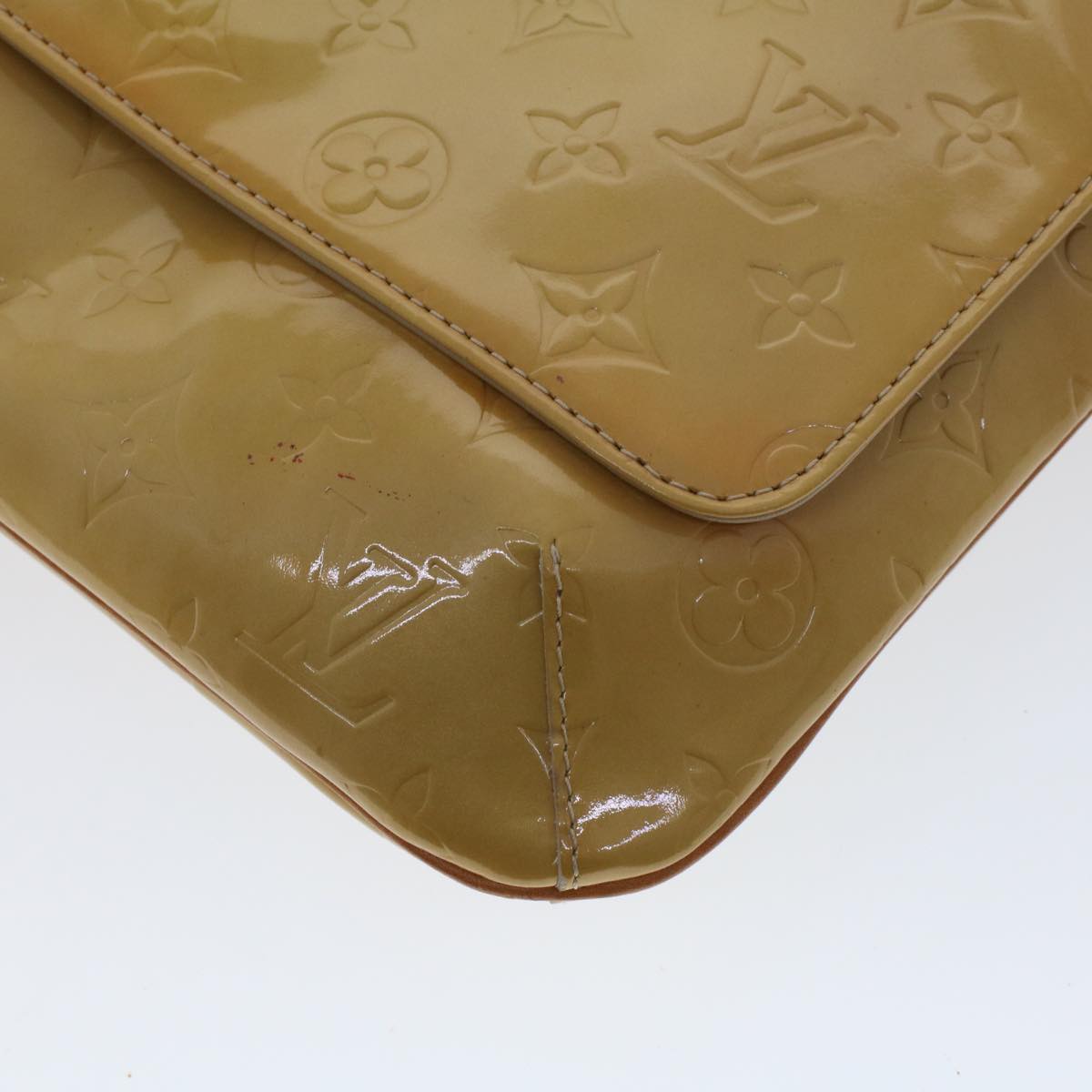 LOUIS VUITTON Monogram Vernis Thompson Street Bag Beige M91301 LV Auth 44617