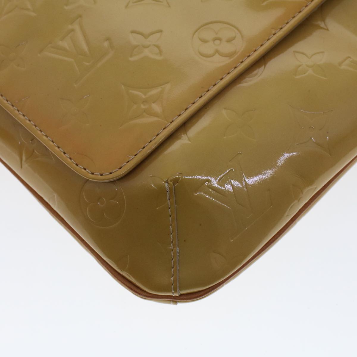 LOUIS VUITTON Monogram Vernis Thompson Street Bag Beige M91301 LV Auth 44617