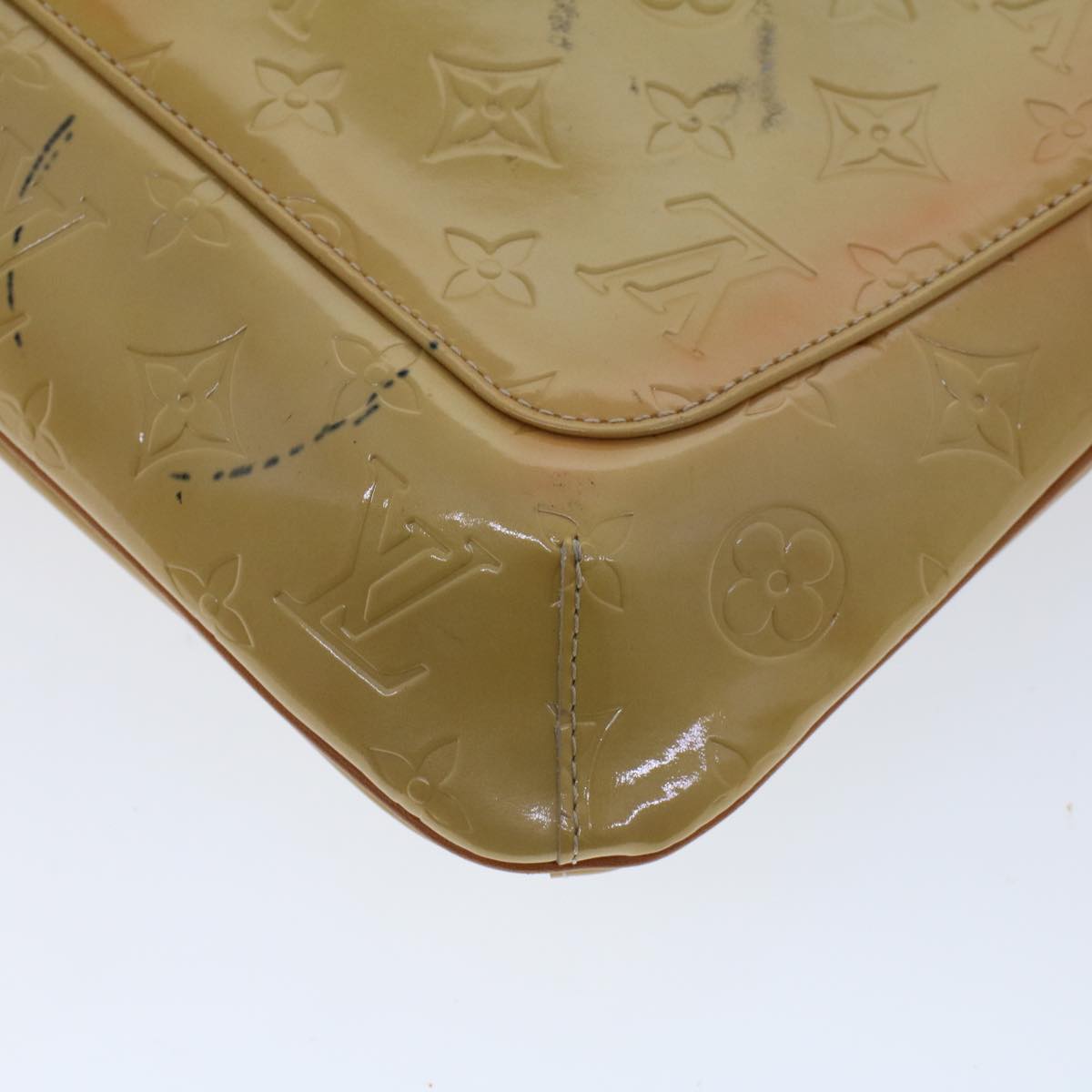 LOUIS VUITTON Monogram Vernis Thompson Street Bag Beige M91301 LV Auth 44617
