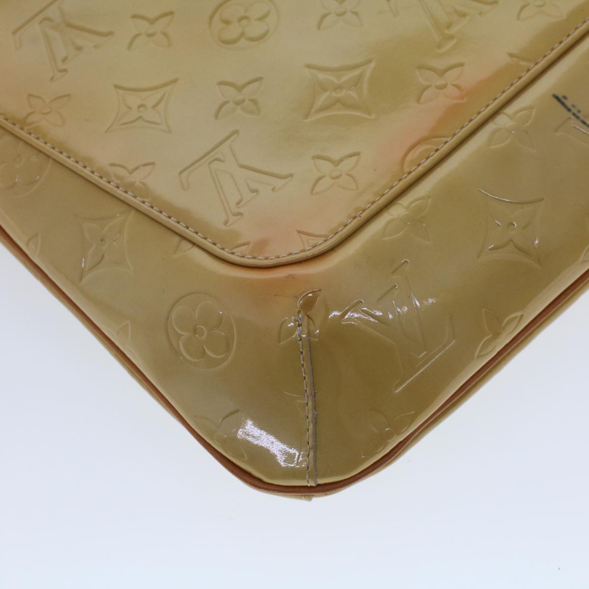LOUIS VUITTON Monogram Vernis Thompson Street Bag Beige M91301 LV Auth 44617