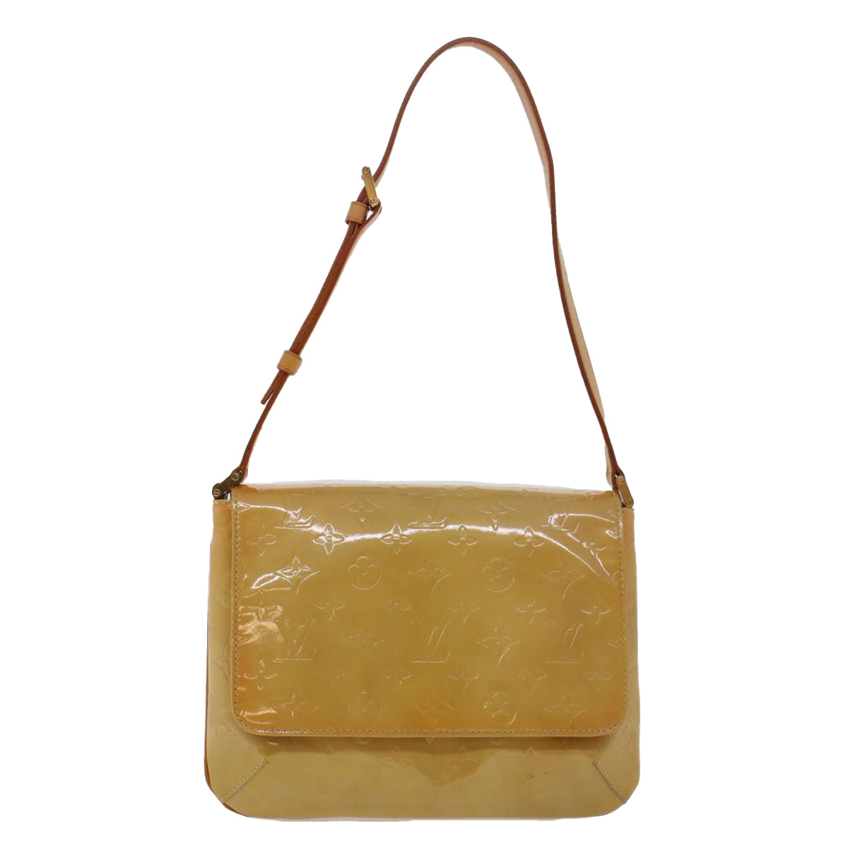 LOUIS VUITTON Monogram Vernis Thompson Street Bag Beige M91301 LV Auth 44617