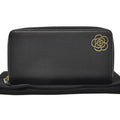 Chanel Black Leather Camellia wallet accessories