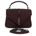 SAINT LAURENT Chain Shoulder Bag Leather Red 487213 Auth 44989A