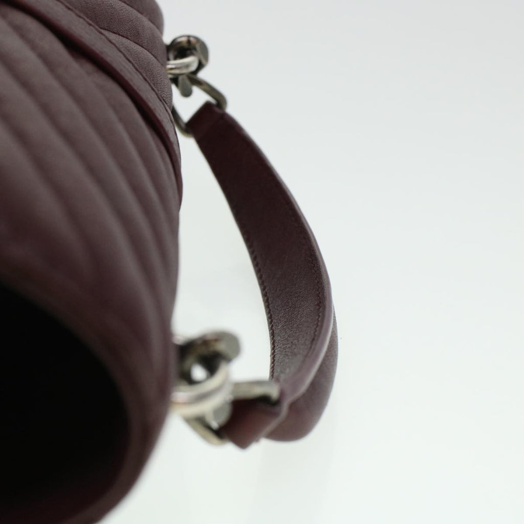 SAINT LAURENT Chain Shoulder Bag Leather Red 487213 Auth 44989A
