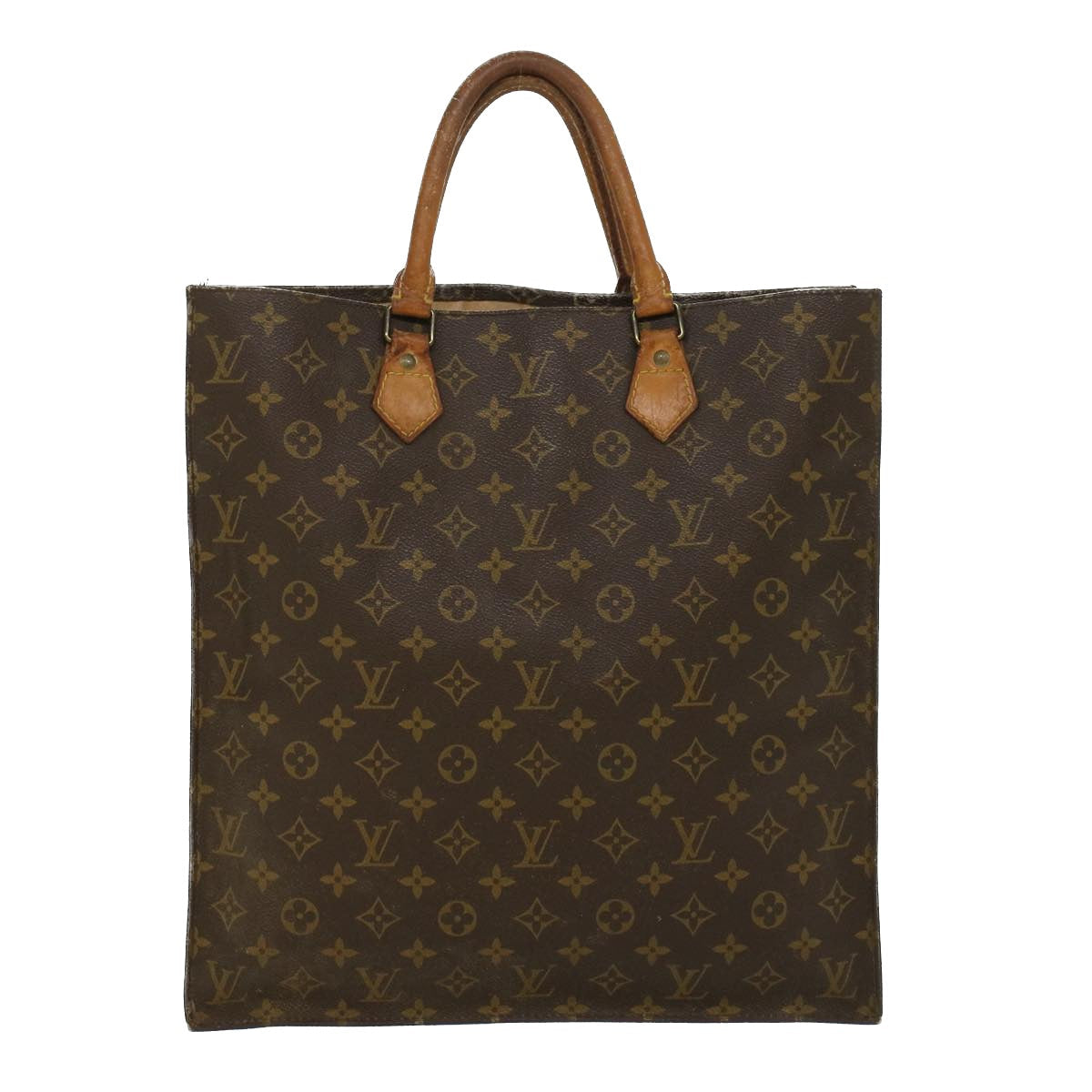 LOUIS VUITTON Monogram Sac Plat Hand Bag M51140 LV Auth 45024