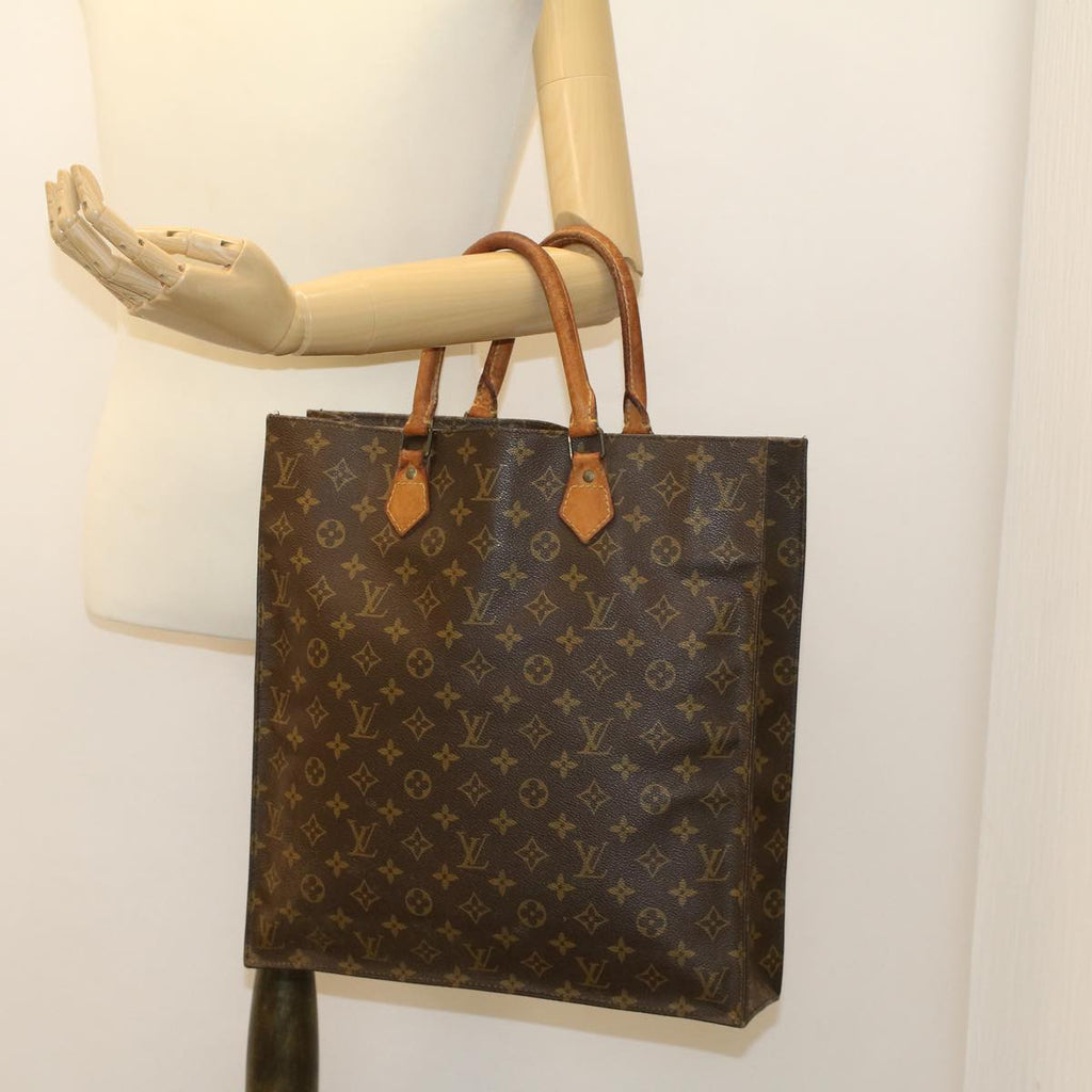 LOUIS VUITTON Monogram Sac Plat Hand Bag M51140 LV Auth 45024
