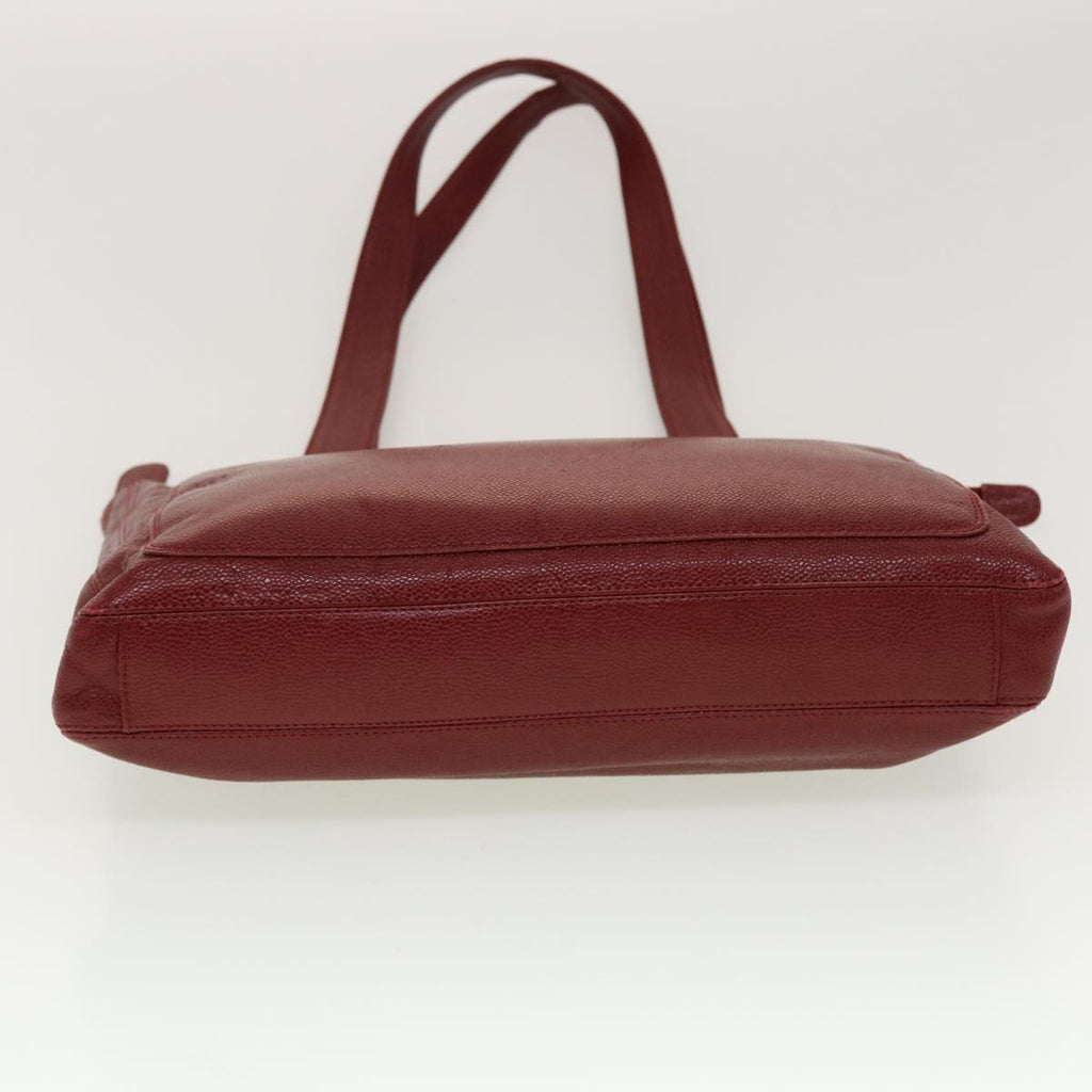 CHANEL Shoulder Bag Caviar Skin Red CC  45089