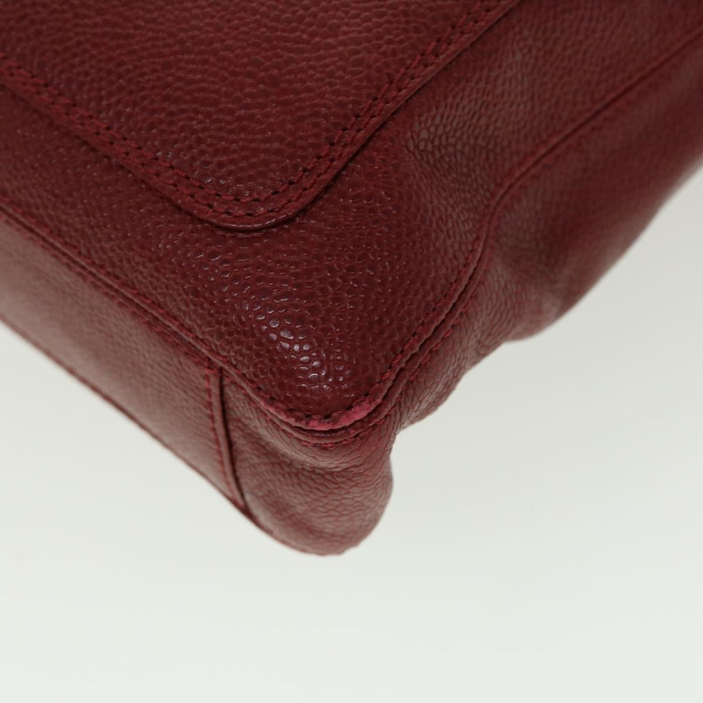 CHANEL Shoulder Bag Caviar Skin Red CC  45089