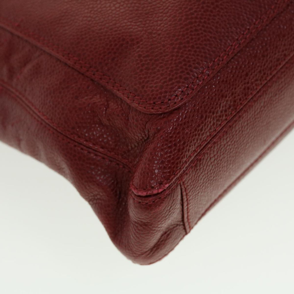 CHANEL Shoulder Bag Caviar Skin Red CC  45089