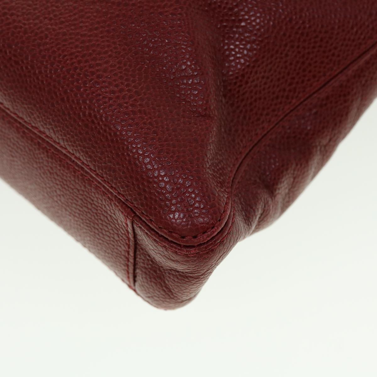 CHANEL Shoulder Bag Caviar Skin Red CC  45089