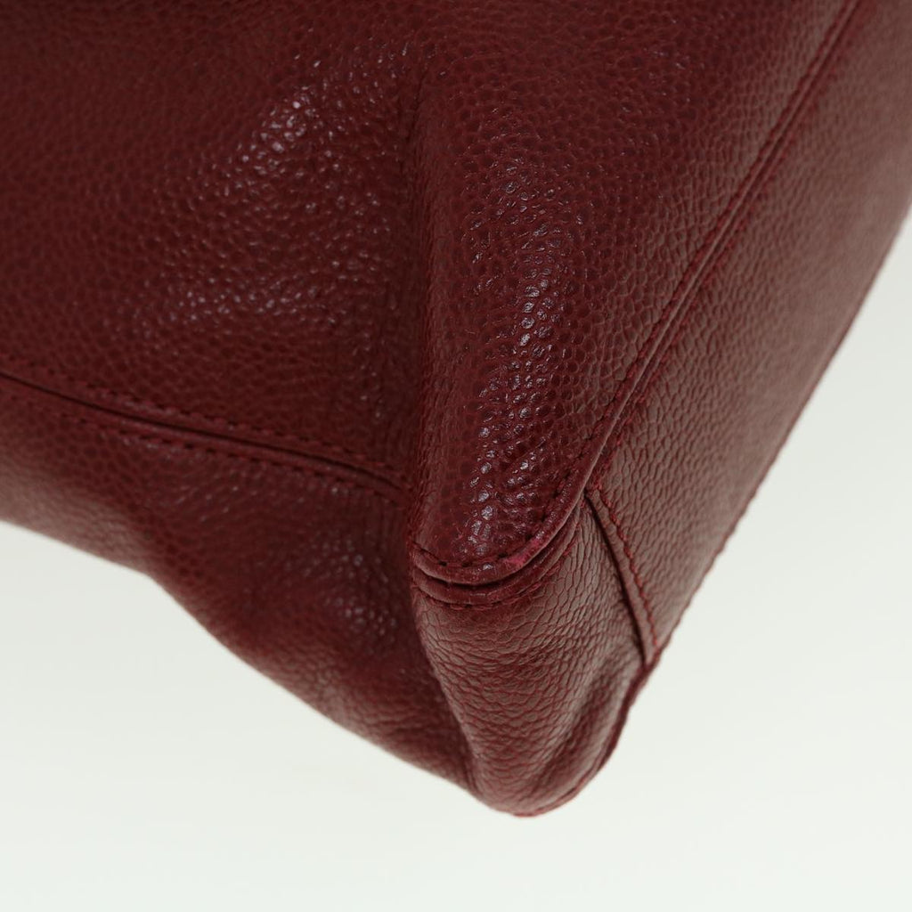 CHANEL Shoulder Bag Caviar Skin Red CC  45089