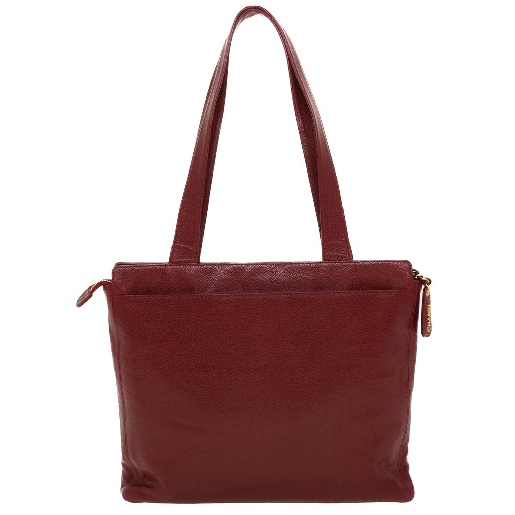 CHANEL Shoulder Bag Caviar Skin Red CC  45089
