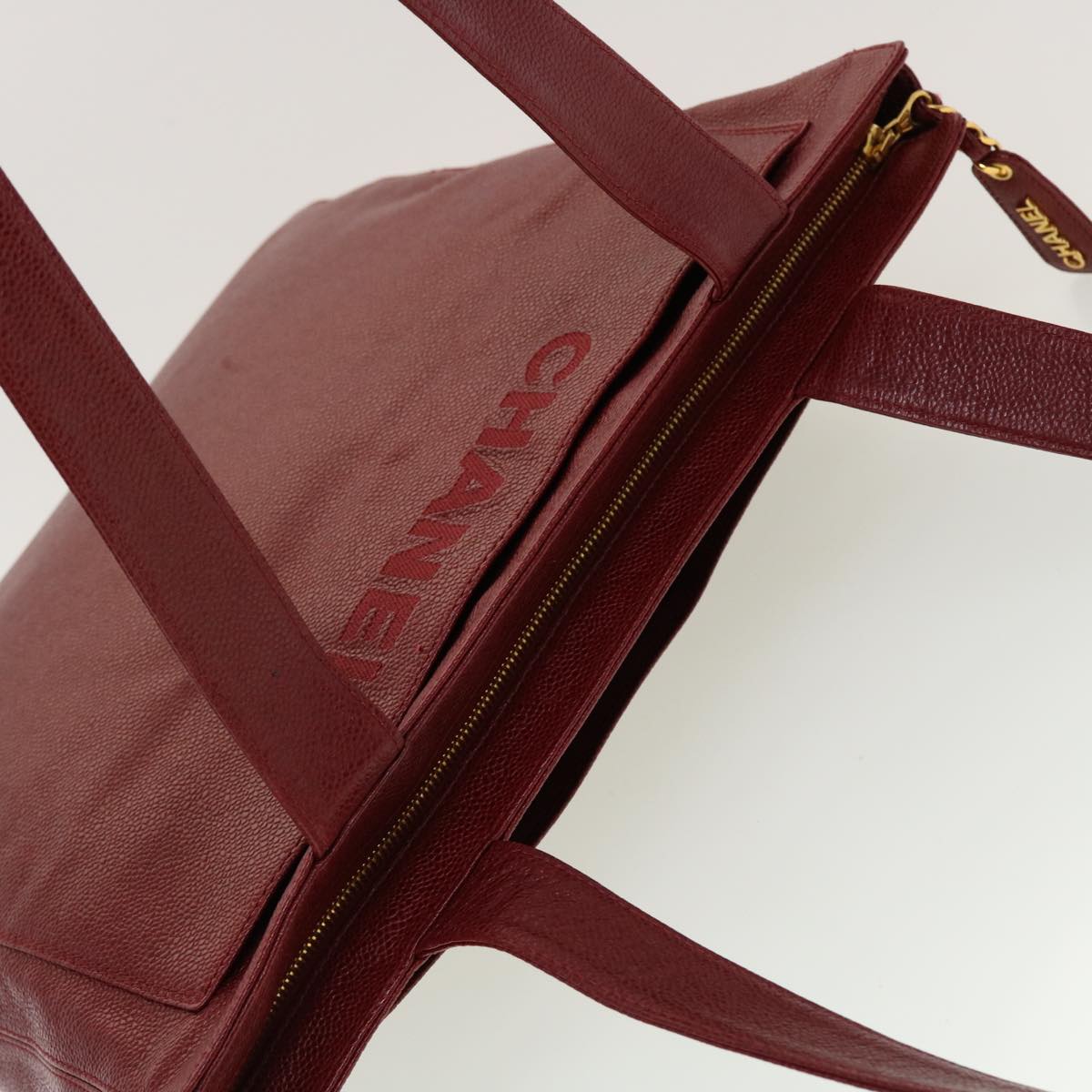 CHANEL Shoulder Bag Caviar Skin Red CC  45089
