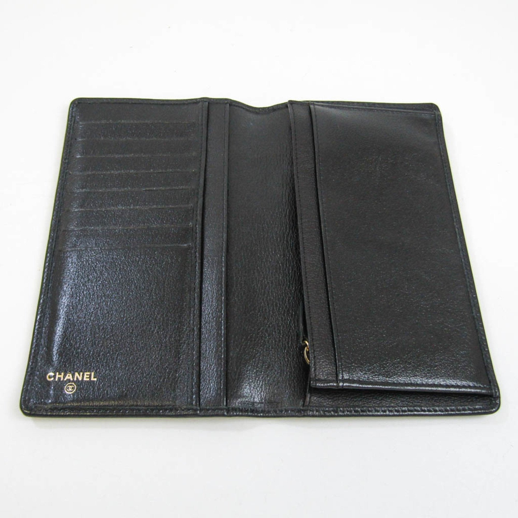 Chanel Black Leather Camellia wallet accessories