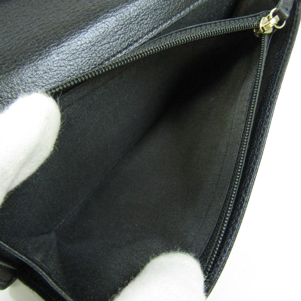 Chanel Black Leather Camellia wallet accessories