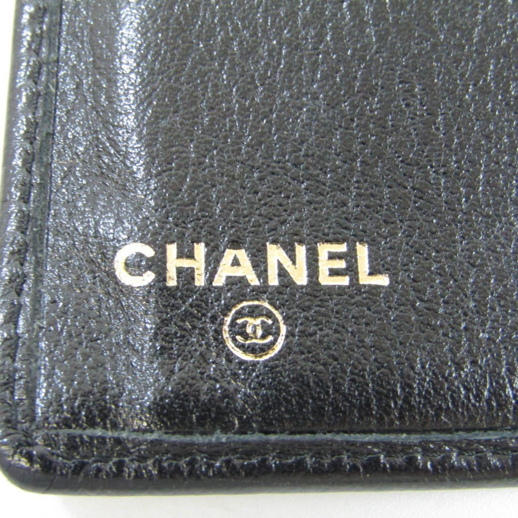 Chanel Black Leather Camellia wallet accessories