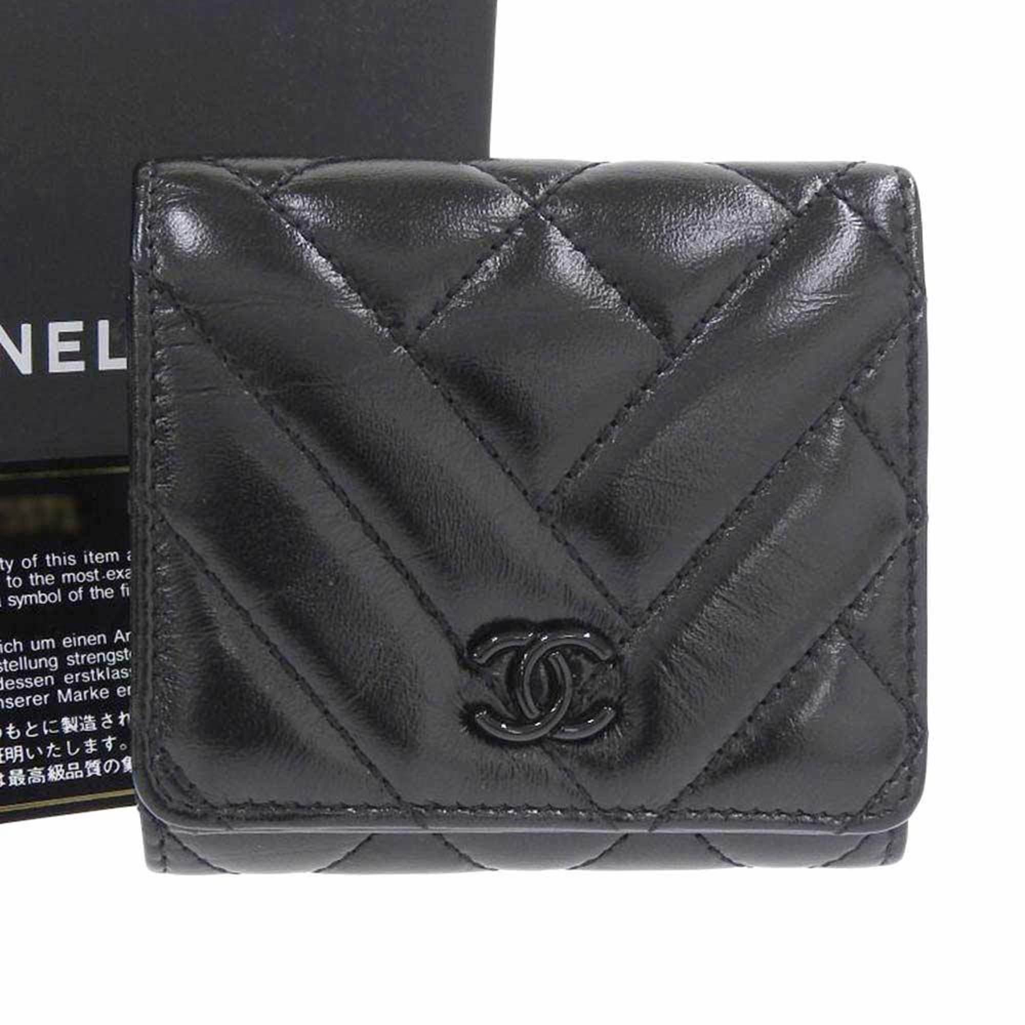 Chanel Black Leather  wallet accessories