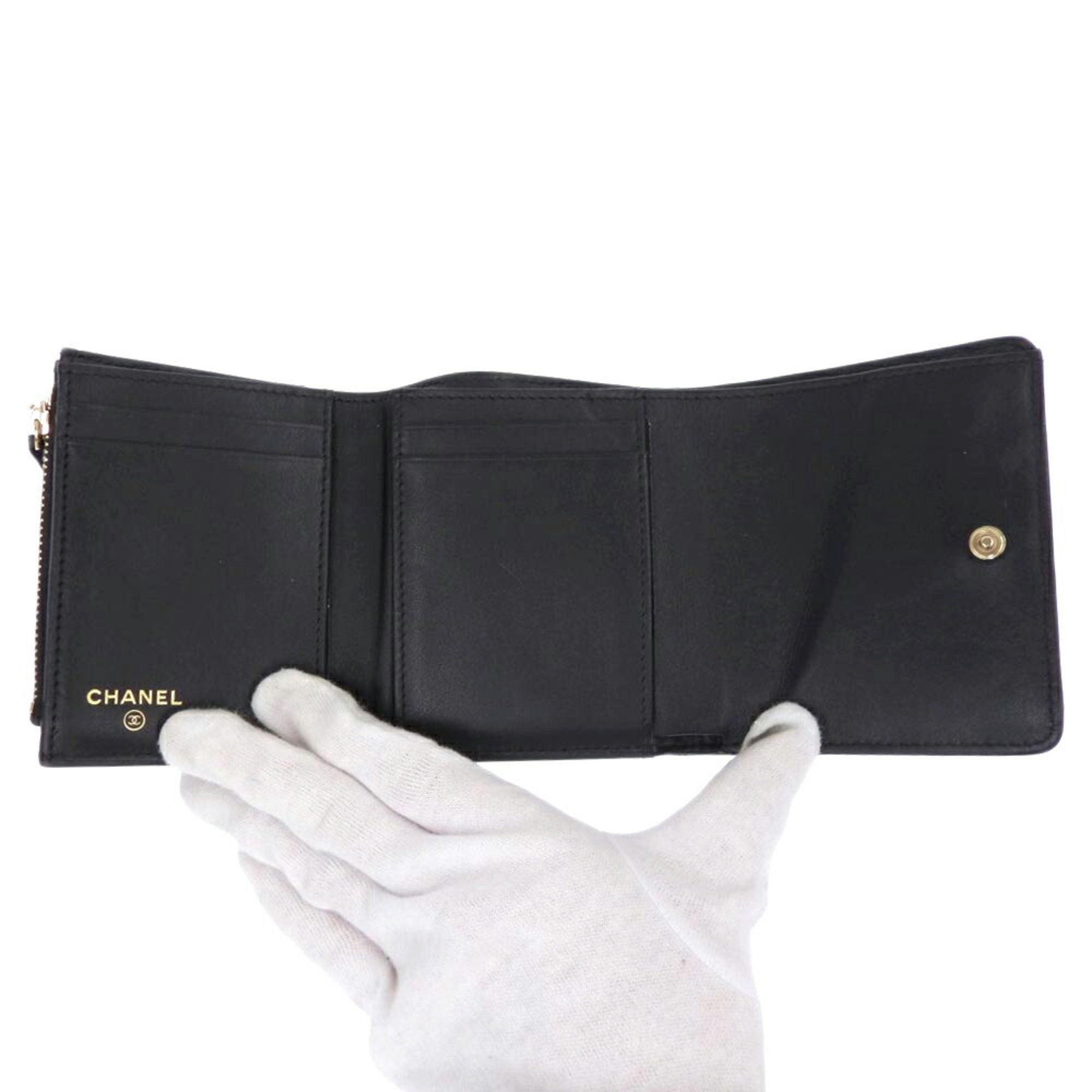 Chanel Black Leather  wallet accessories