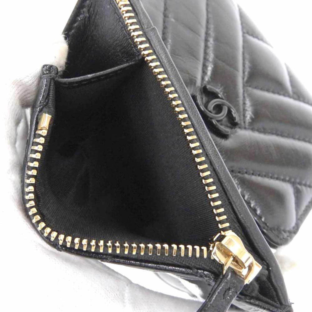 Chanel Black Leather  wallet accessories