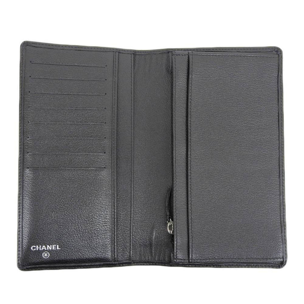 Chanel Black Leather Camellia wallet accessories