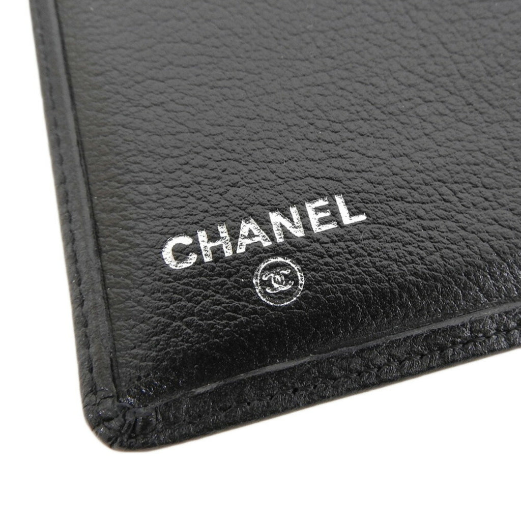 Chanel Black Leather Camellia wallet accessories