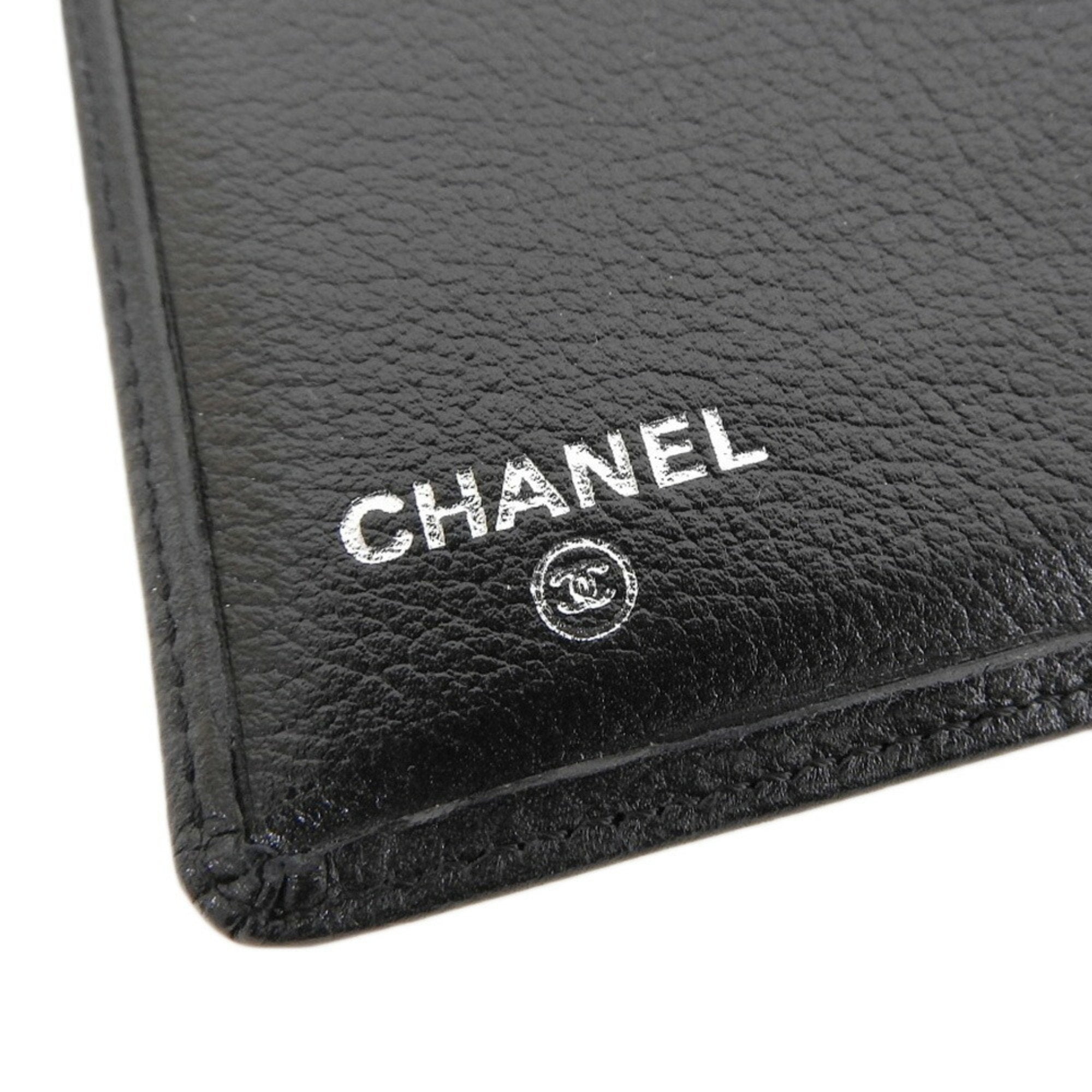 Chanel Black Leather Camellia wallet accessories