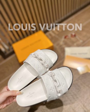 louis vuitton Sunset Flat Comfort Mule White For Women LV