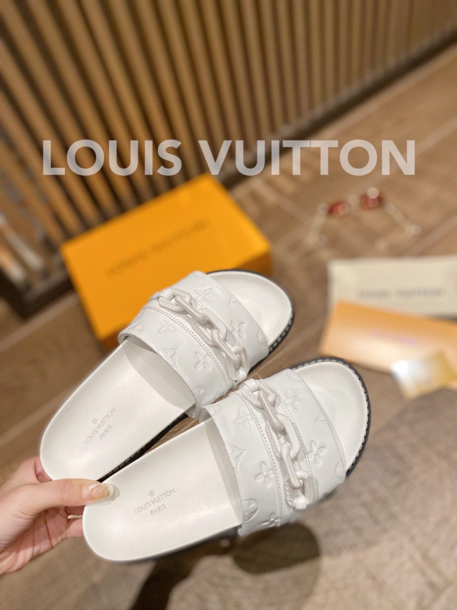 louis vuitton Sunset Flat Comfort Mule White For Women LV