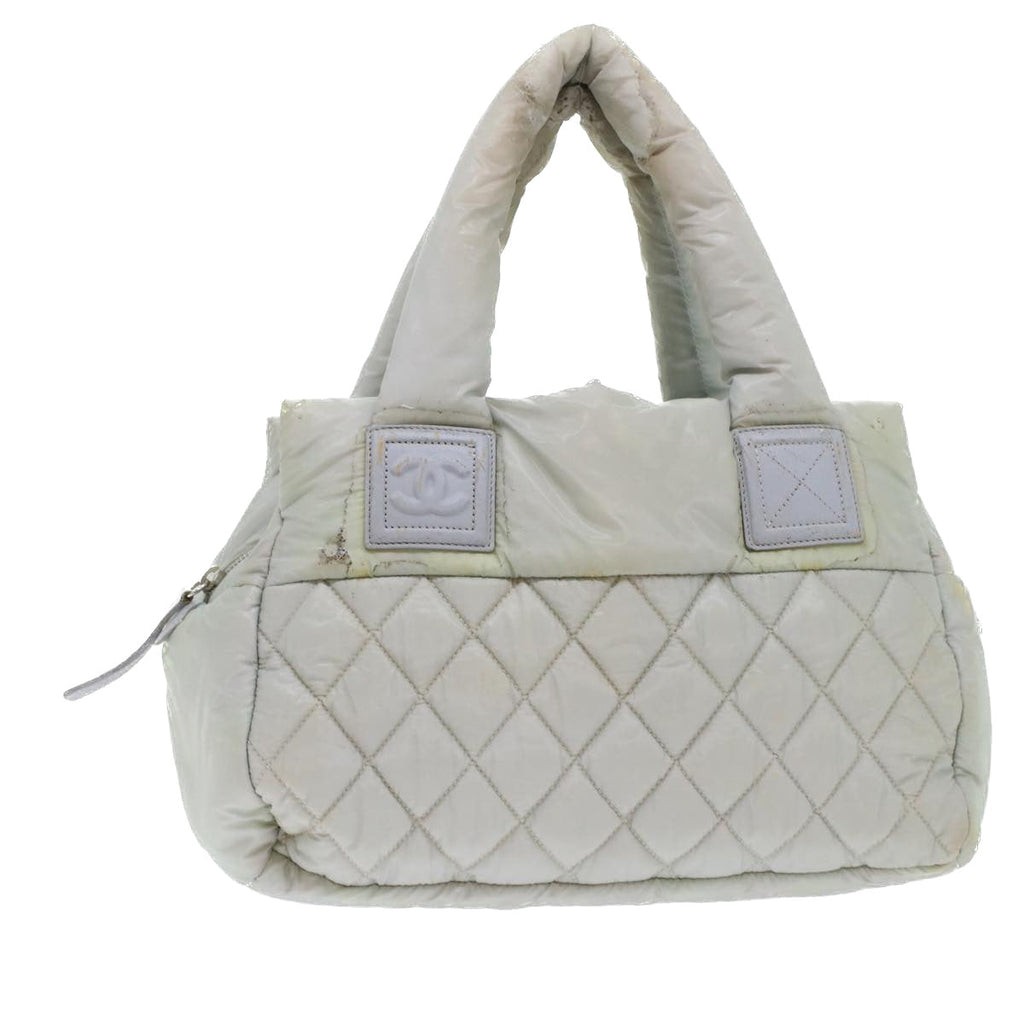 CHANEL Hand Bag Nylon Gray CC  45853