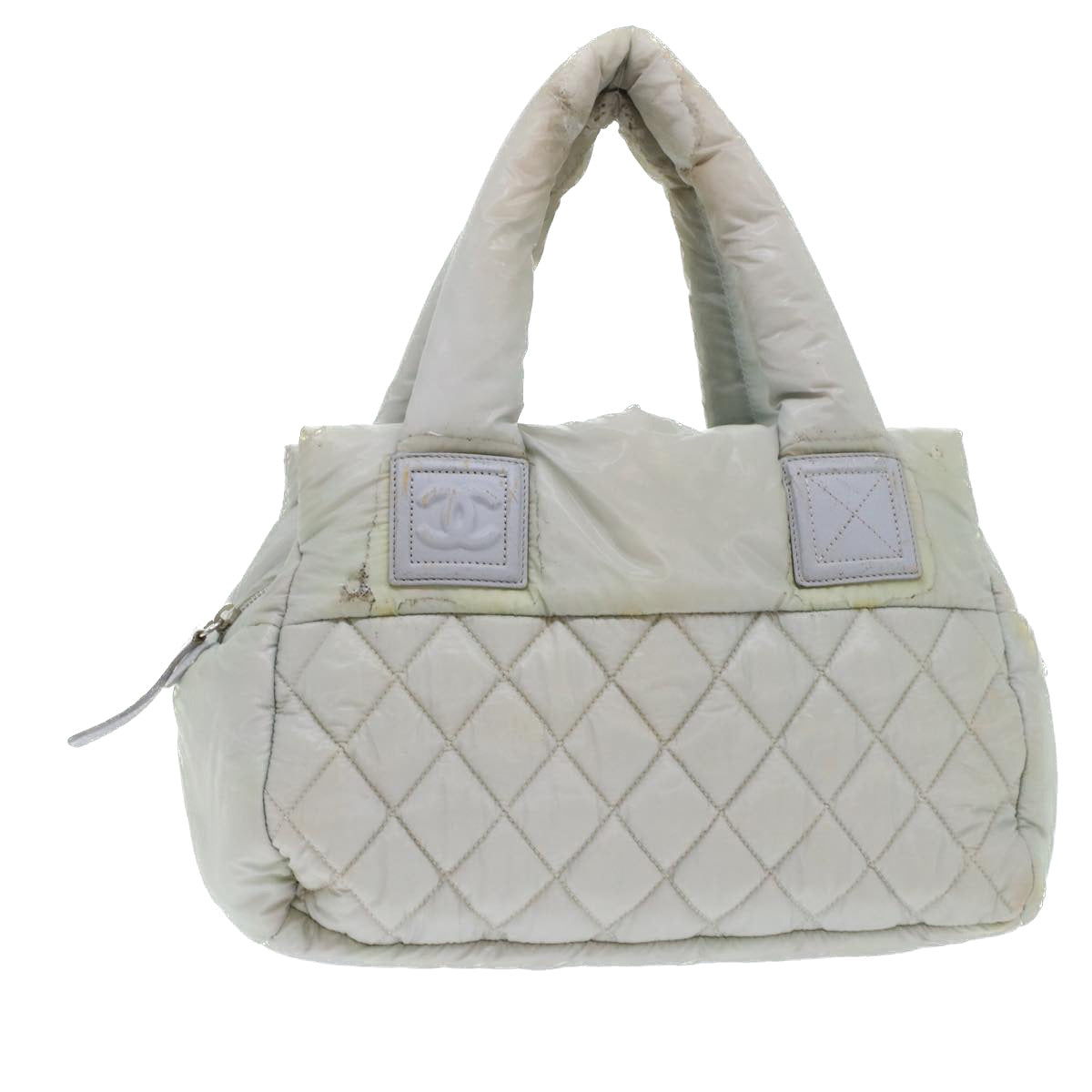 CHANEL Hand Bag Nylon Gray CC  45853