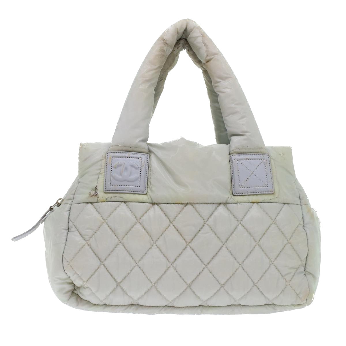 CHANEL Hand Bag Nylon Gray CC  45853