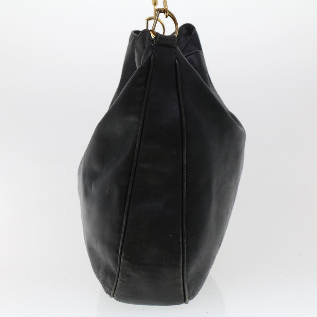 GUCCI Bamboo Shoulder Bag Leather 2way Black  46000