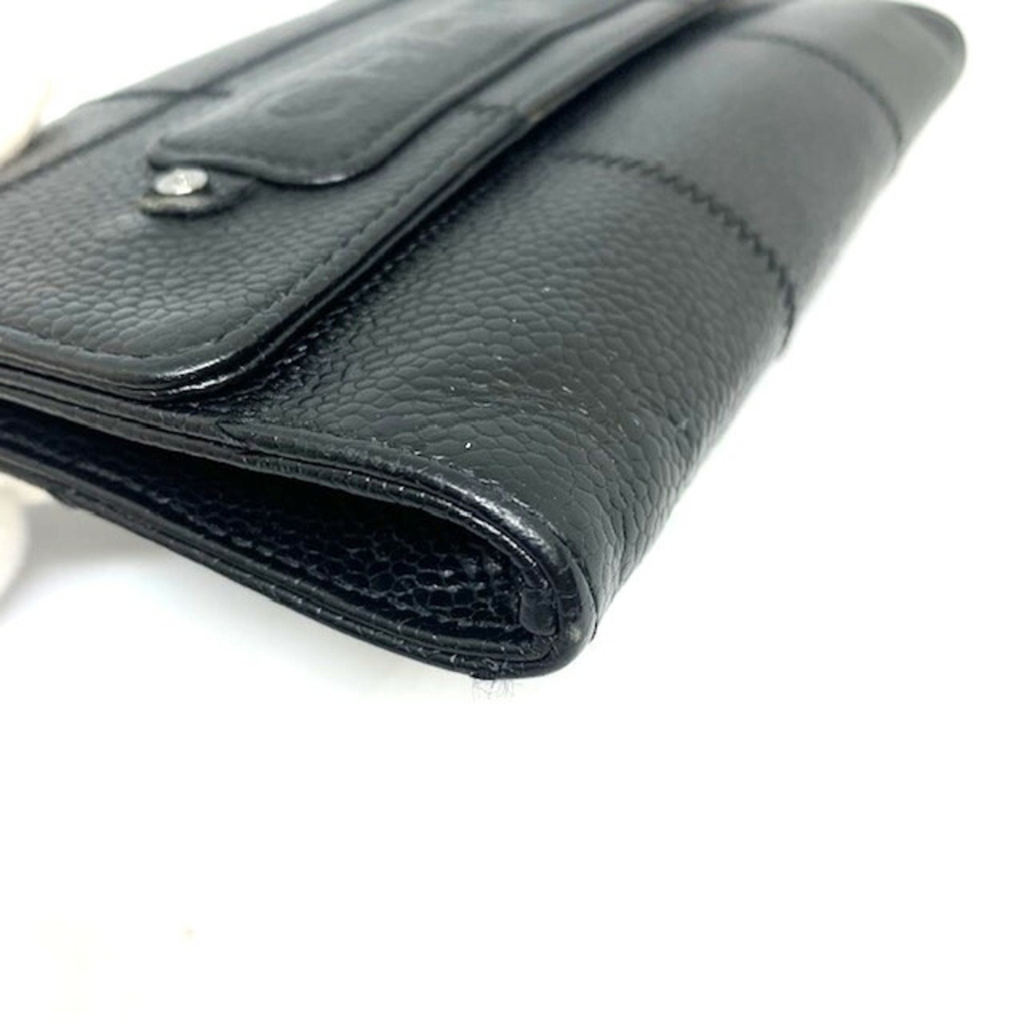 Chanel Black Leather Chocolate bar wallet accessories
