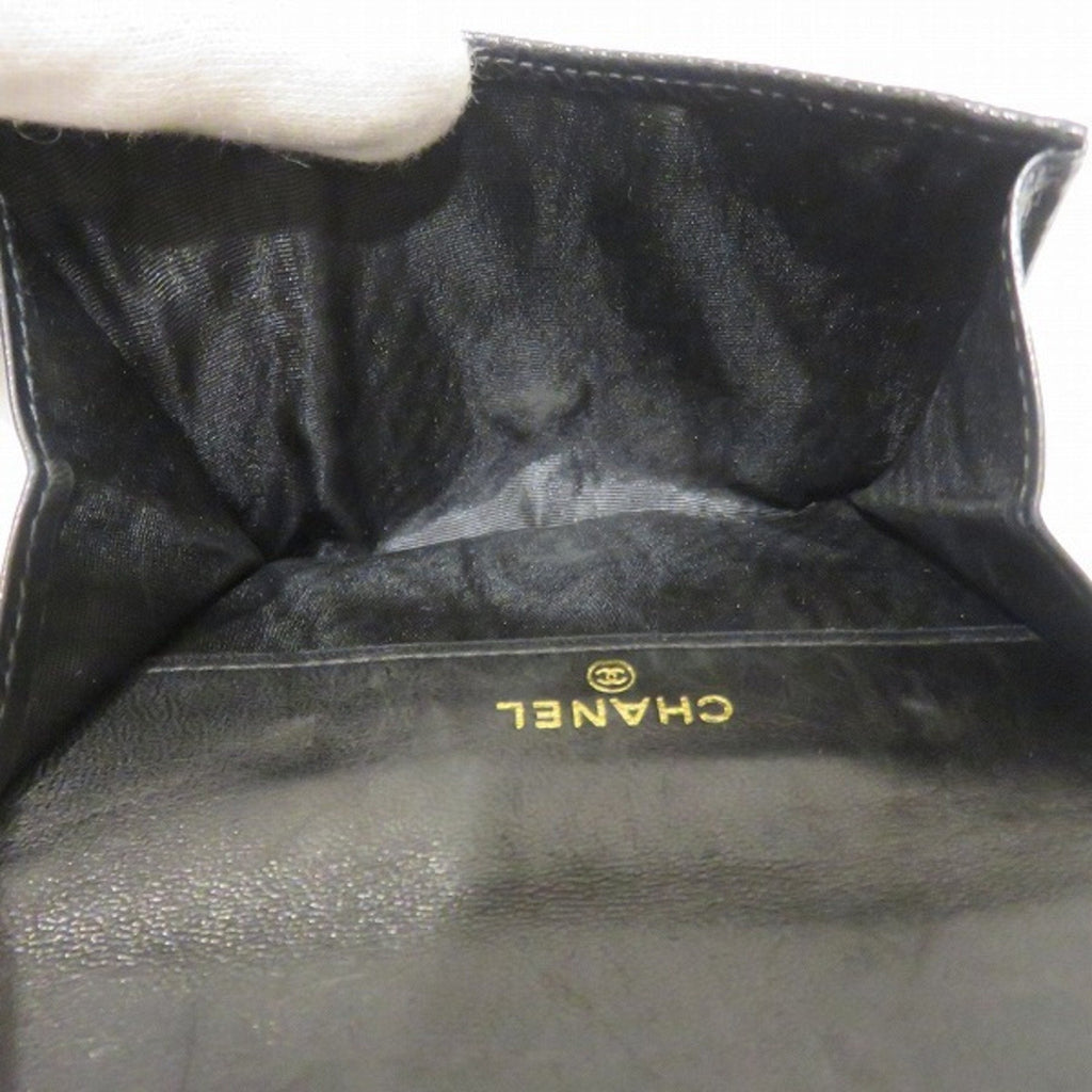 Chanel Black Leather  wallet accessories