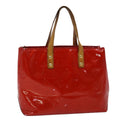 LOUIS VUITTON Monogram Vernis Reade PM Hand Bag Rouge M91088 LV Auth 46754