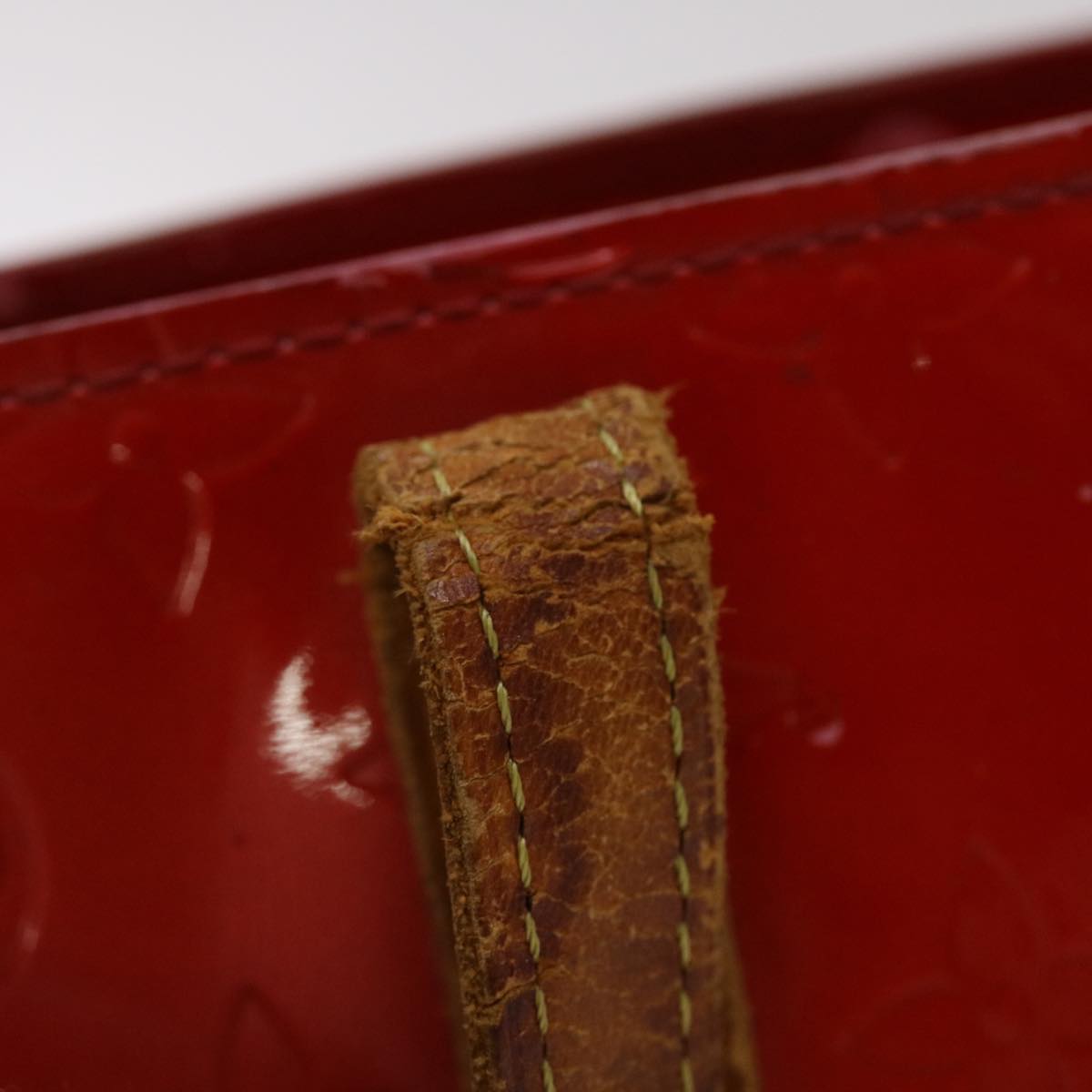 LOUIS VUITTON Monogram Vernis Reade PM Hand Bag Rouge M91088 LV Auth 46754