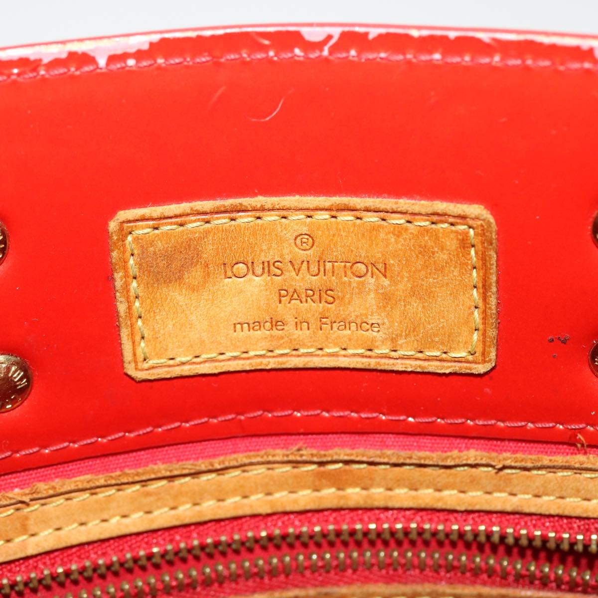 LOUIS VUITTON Monogram Vernis Reade PM Hand Bag Rouge M91088 LV Auth 46754