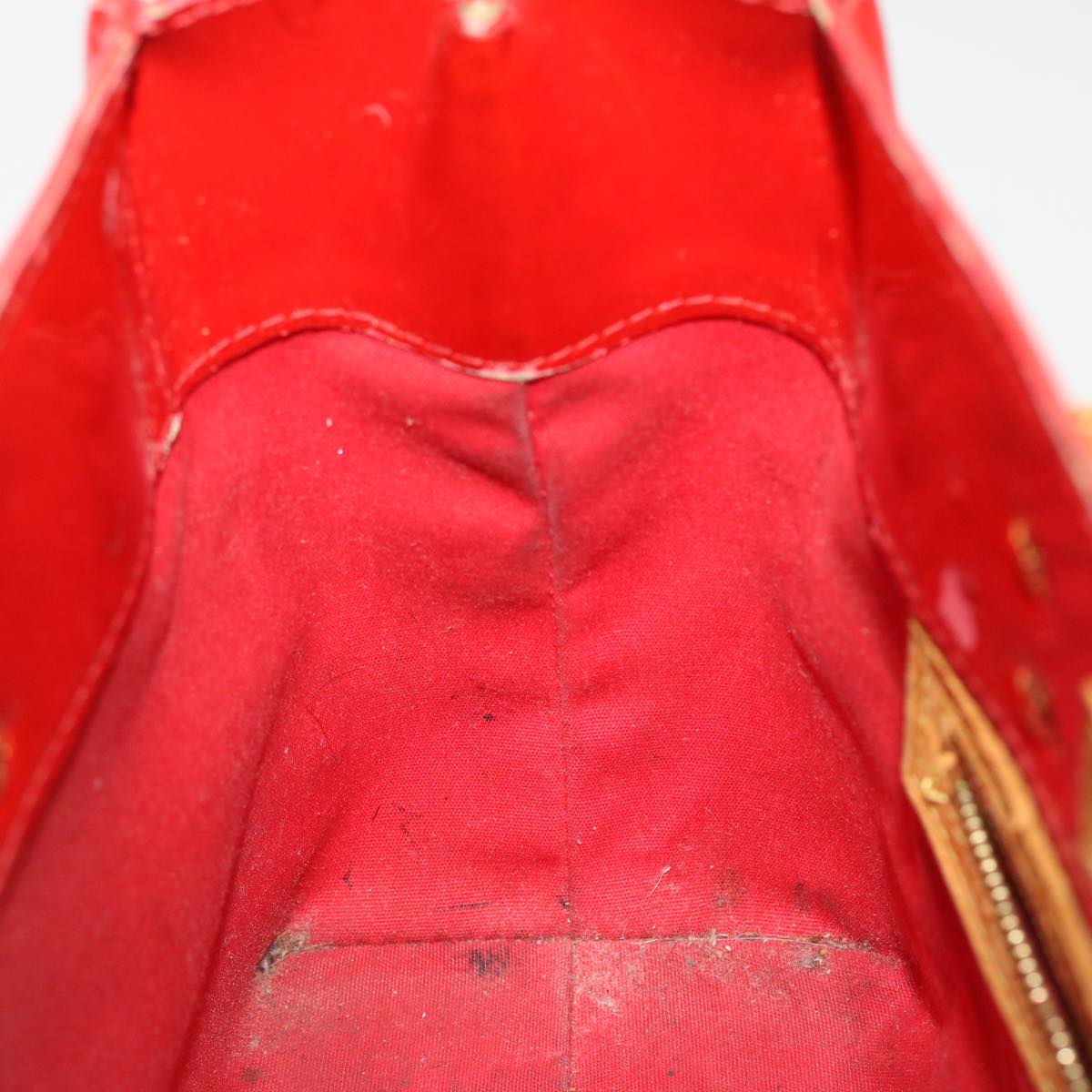 LOUIS VUITTON Monogram Vernis Reade PM Hand Bag Rouge M91088 LV Auth 46754