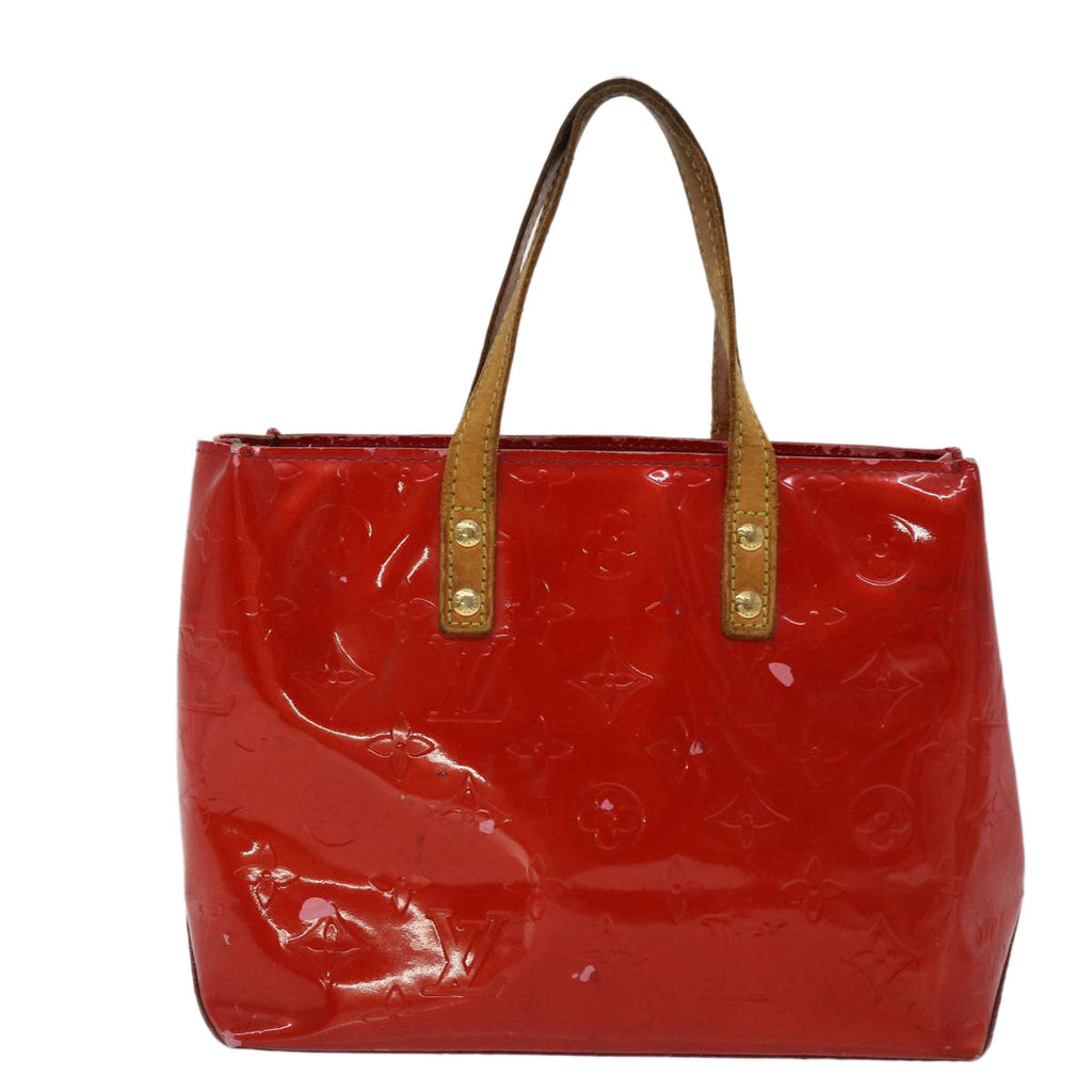 LOUIS VUITTON Monogram Vernis Reade PM Hand Bag Rouge M91088 LV Auth 46754
