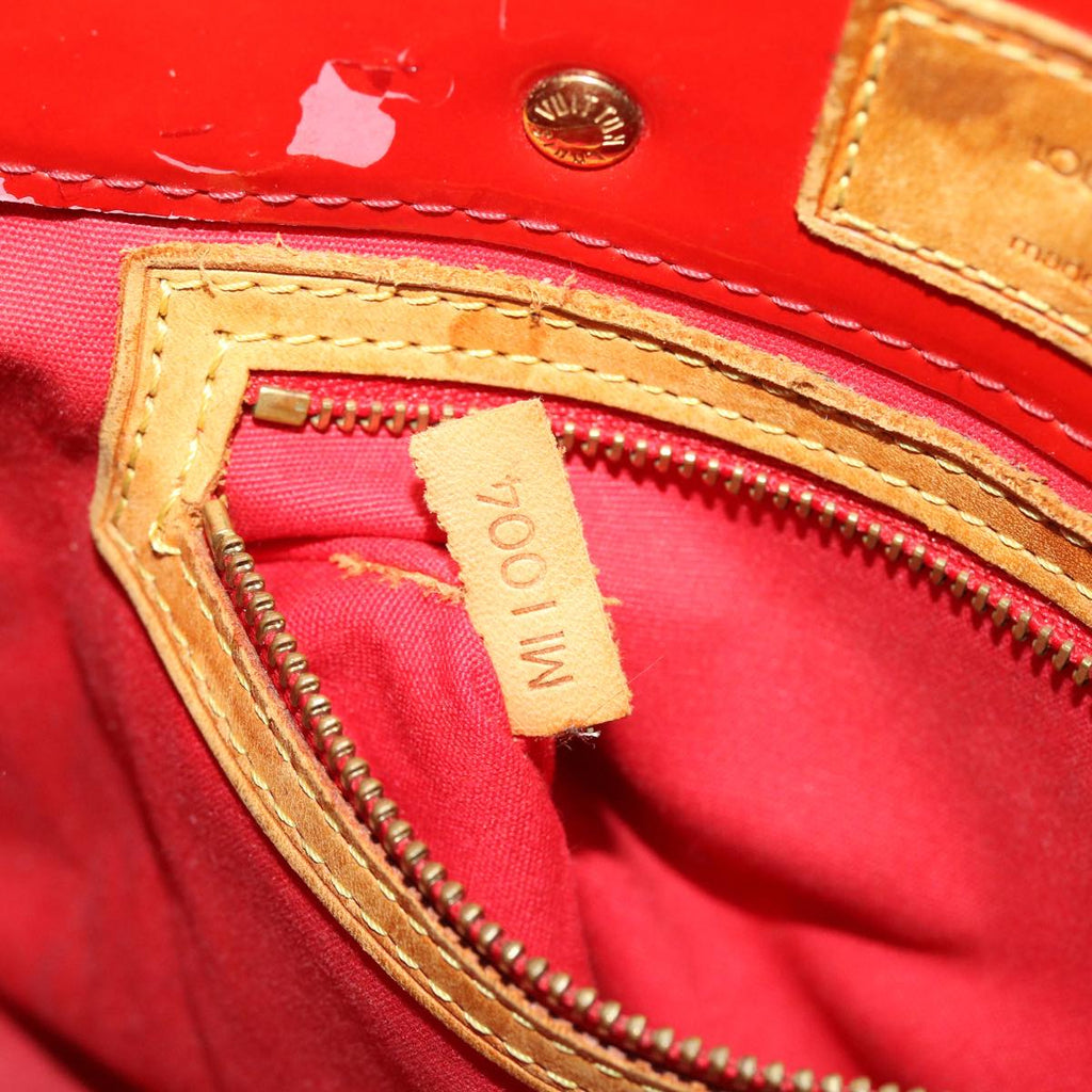 LOUIS VUITTON Monogram Vernis Reade PM Hand Bag Rouge M91088 LV Auth 46754