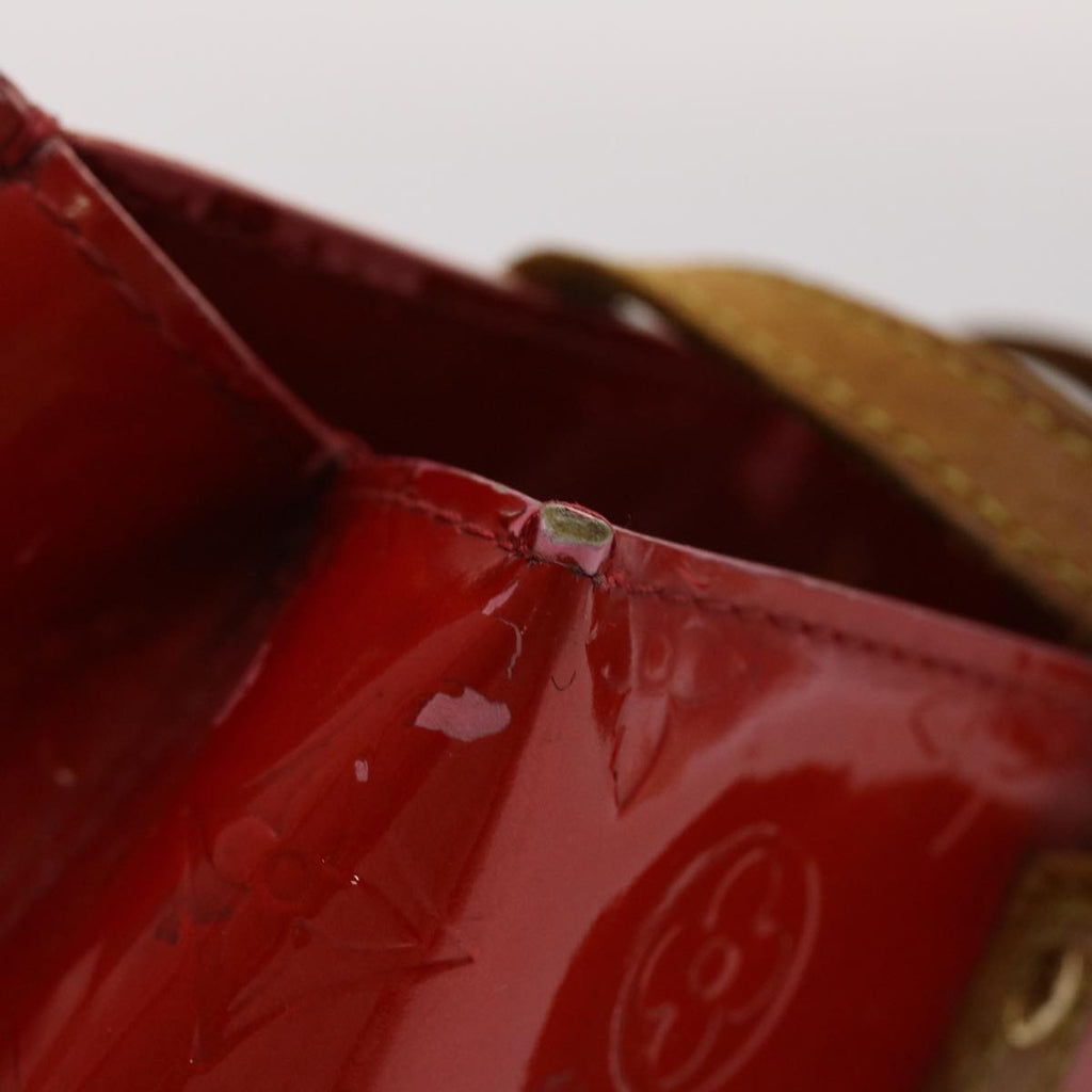 LOUIS VUITTON Monogram Vernis Reade PM Hand Bag Rouge M91088 LV Auth 46754