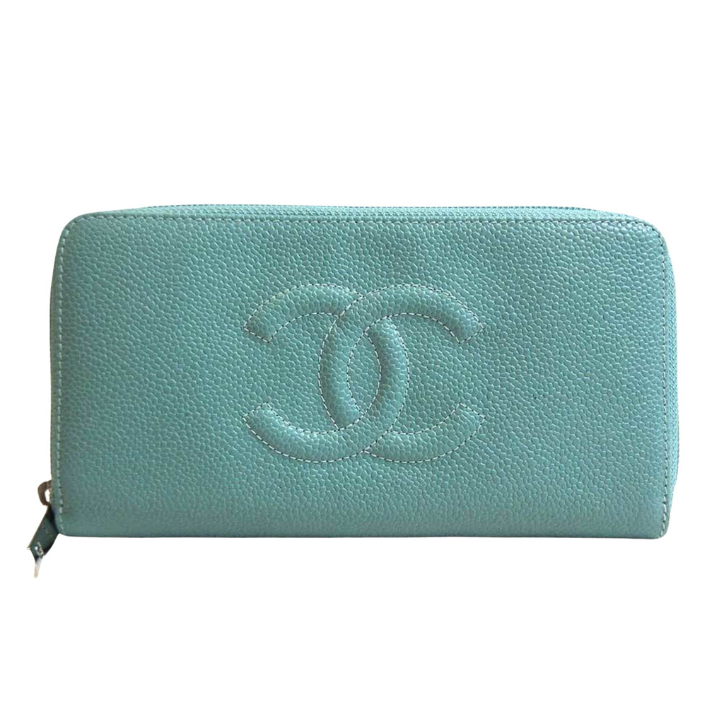 Chanel Light Blue Leather  wallet accessories